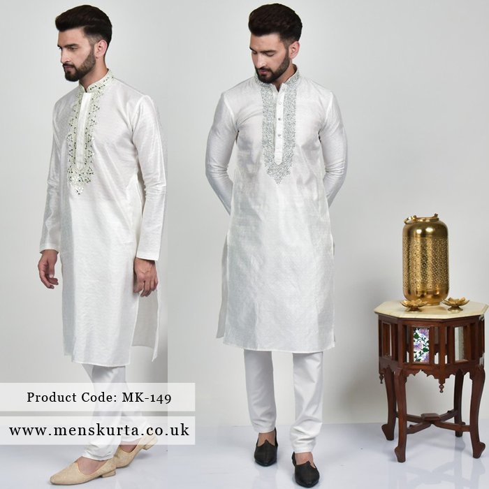 Pure Elegance: Celebrate Eid in Style with this White Embroidered Men's Kurta Pajama. 
Shop online : menskurta.co.uk

#Menskurta #menswear #fashionkurta #IndianEthnicWear #TraditionalWear #MensFashion #KurtaPajama #KurtaStyle #EthnicStyle   #WeddingWear #FestiveWear