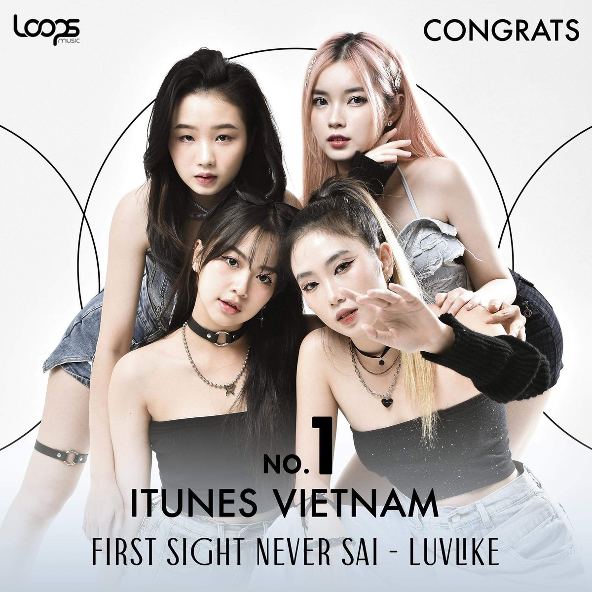 LuvLikeOfficial's tweet photo. Yeah 🥳🥳🥳
Cám ơn mn đã yêu thương LuvLike 
Sau 1 giờ on air nhóm đã đạt được vị trí top 1 BXH iTune.
MV:https://t.co/5Vqs3lPbXD
#LuvLike #LoopsMusic #FirstSightNeverSai #FSNS #Anna #TrungDuong #ThuNga #Nini https://t.co/QtSHQhOVyg