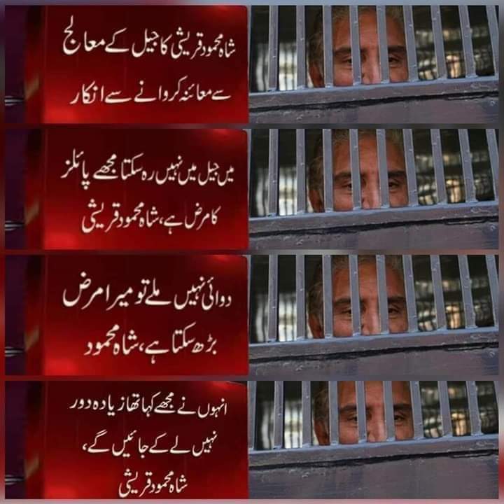 پہلے منہ کی بواسیر تھی اب گرفتار ہوتے ہی ٹو کی بھی ہو گئ یدی دا انقلابی۔۔

شاہ محمود قریشی کا احتیاطاً بواسیر کا علاج کرانے سے انکار۔۔۔🙄🤔

#Nimra_Marshal
#نمرہ_مارشل
