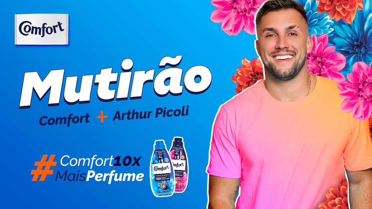 arthurpicoli's tweet photo. Hoje vai rolar mais um mutirão de Comfort! Eu tô no fronte e preciso da ajuda de vocês, fechou? Quando ouvirem a palavra PERFUME ao vivo, bora compartilhar #Comfort10xMaisPerfume pra levar a tag lá pro top 1 dos TTs Brasil? Já já eu volto com novidades 👀 #publicidade https://t.co/qsiTy77Zln