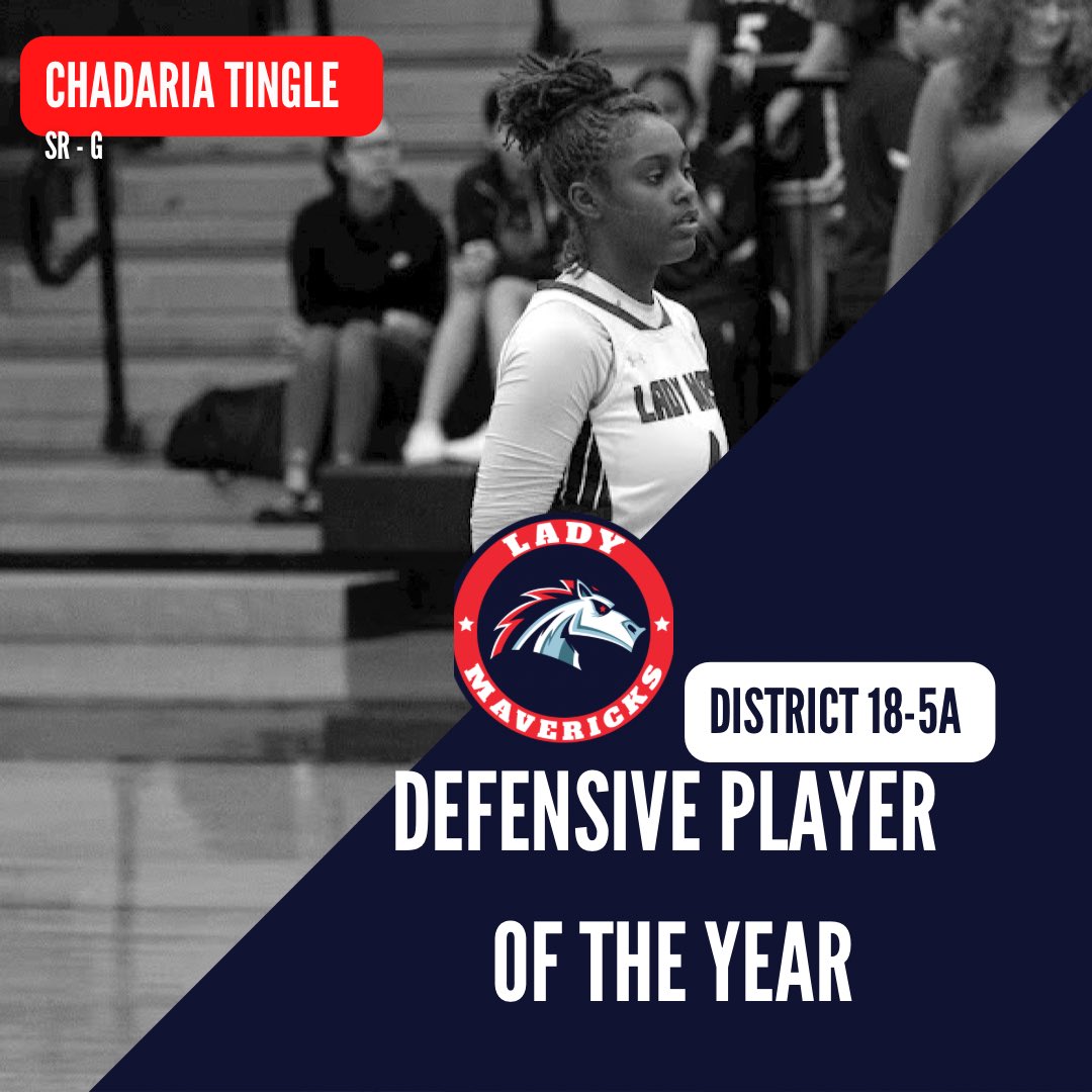Congrats to <a href="/ChaDariaT/">ChaDaria Tingle</a> on being selected the Defensive Player of the Year for District 18-5A. This is her second straight year earning this distinction.