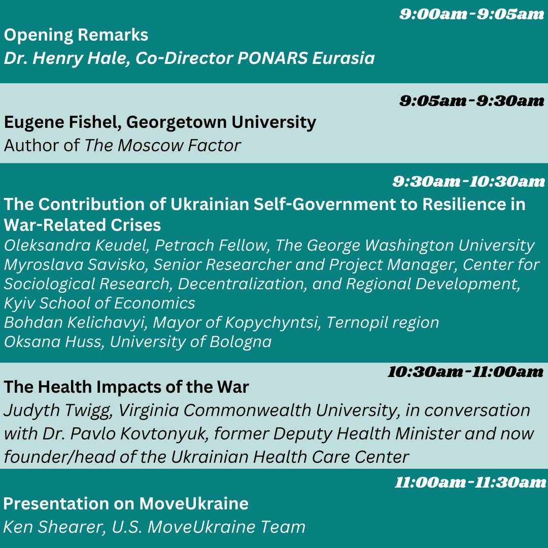 ponarseurasia's tweet photo. Ukrainathon starting at 9 am!
Throughout the event, audience members are encouraged to donate to the Kyiv School of Economics’ (KSE) humanitarian aid campaign for Ukraine
Agenda & Registration
https://t.co/jhPCruiSqL
@kse_ua @brik_t @IERES_GWU @ElliottSchoolGW https://t.co/8UD2ib2Ppk