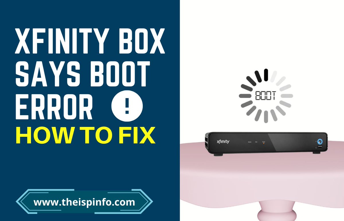 theispinfo's tweet photo. If your Xfinity box says "boot error," it means that the box was unable to connect to the Xfinity network. This article will help you how to fix Xfinity box says boot error. Let's get started:

#Xfinity #Xfinitybox #error #BootError #Internet #WiFi #Fix #theispinfo https://t.co/4kXs9Hyzyi