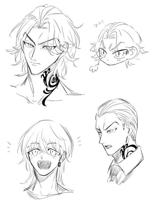 ほんとはこういうバランスで安定してスラスラ描きたいんだよね🧐
あごシャープにするのむずい‼️ 