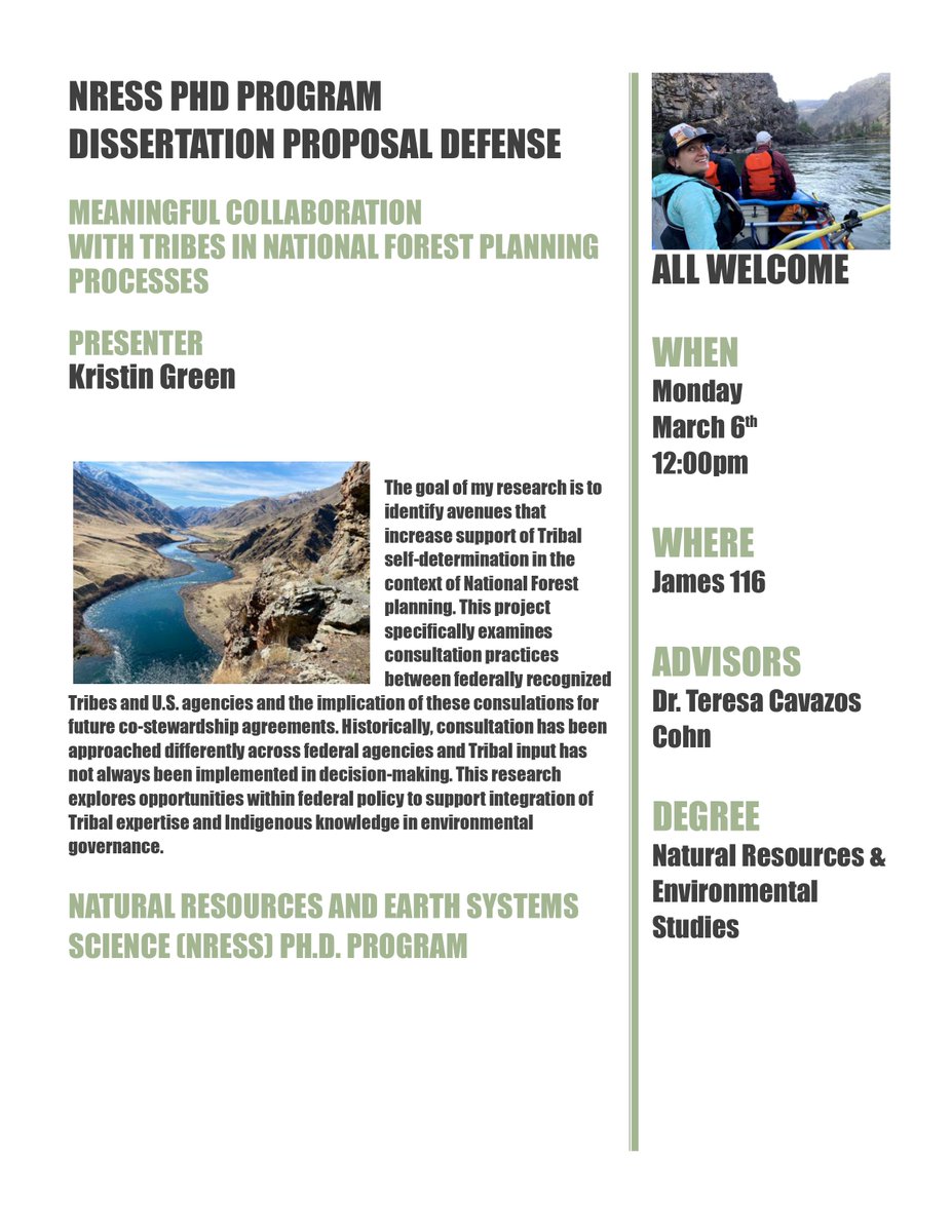 Upcoming Dissertation Proposal Defense: Kristin Green! March 6, 12pm
