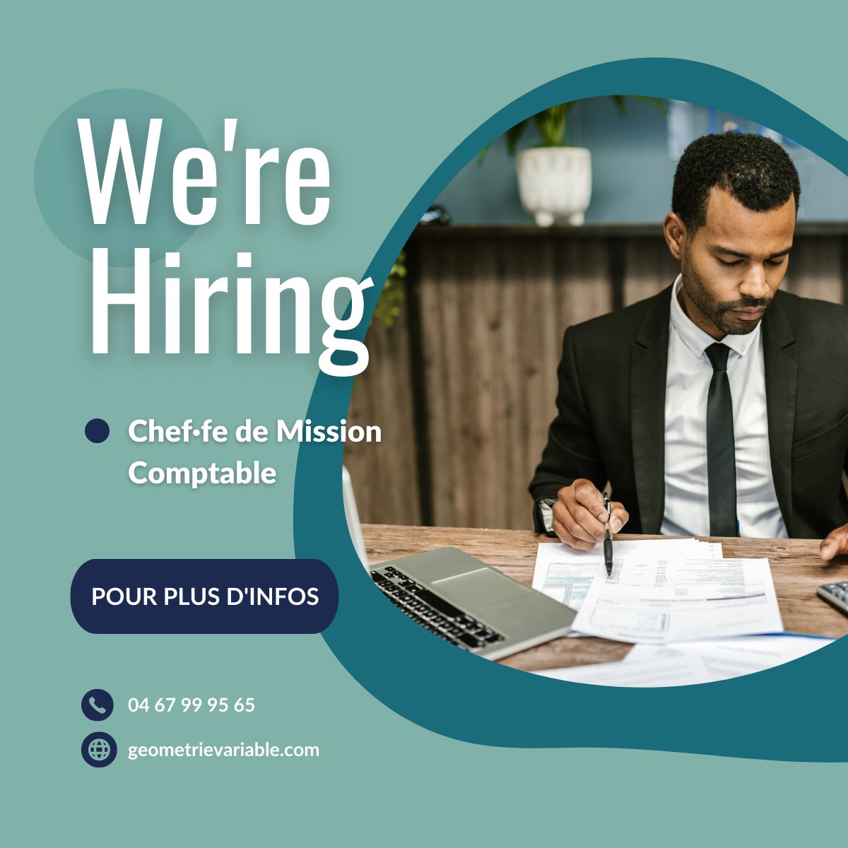 geometrievariab's tweet photo. Nouvelle #opportunité du moment 😎

Nous sommes à la recherche d’un #profil Chef/fe de mission comptable à #Avignon 👀

Ça vous intéresse ? Contactez-nous ↩️
https://t.co/y9Ezn1BFSw

#recrutement #offredemploi #nouvelleoffredumoment #GV #chefdemissioncomptable https://t.co/DZdI8FeA4c