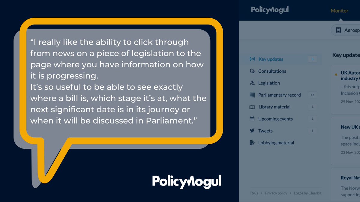 PolicyMogul's tweet image. FRIDAY FAVOURITE! - Each week, we share a user&apos;s favourite thing about PolicyMogul. Discover which part of the platform is your favourite with a free two-week trial at buff.ly/3YjUolJ
#UKPolitics #PublicAffairs #PoliticalMonitoring