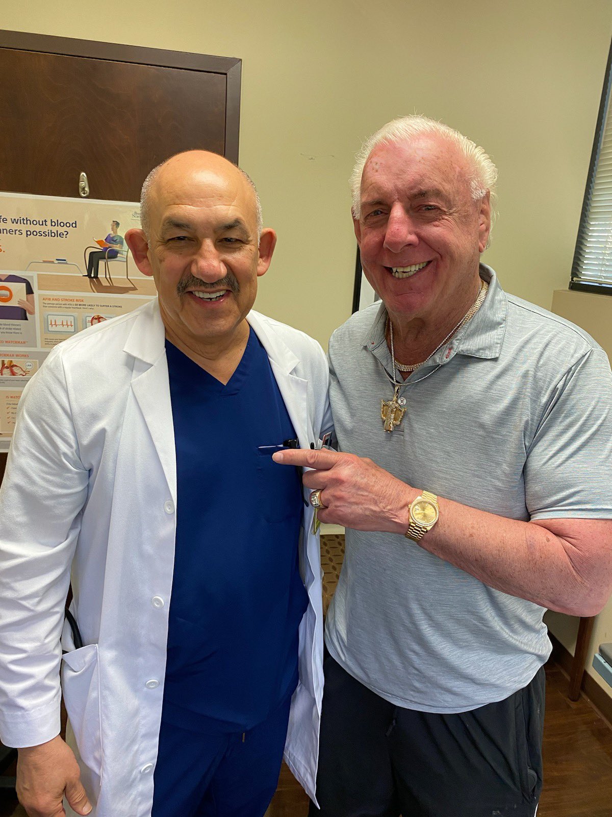 Ric Flair® on X: "Thank You Dr. Cura! 6 Years Left On The Pacemaker Battery! Echo At 56-Looking And Feeling GREAT! Defying All Odds At 74! WOOOOO! https://t.co/9bAWxItbJp" / X
