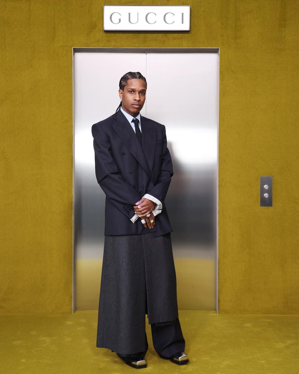 boymolish's tweet image. Asap rocky at Gucci fw23✨