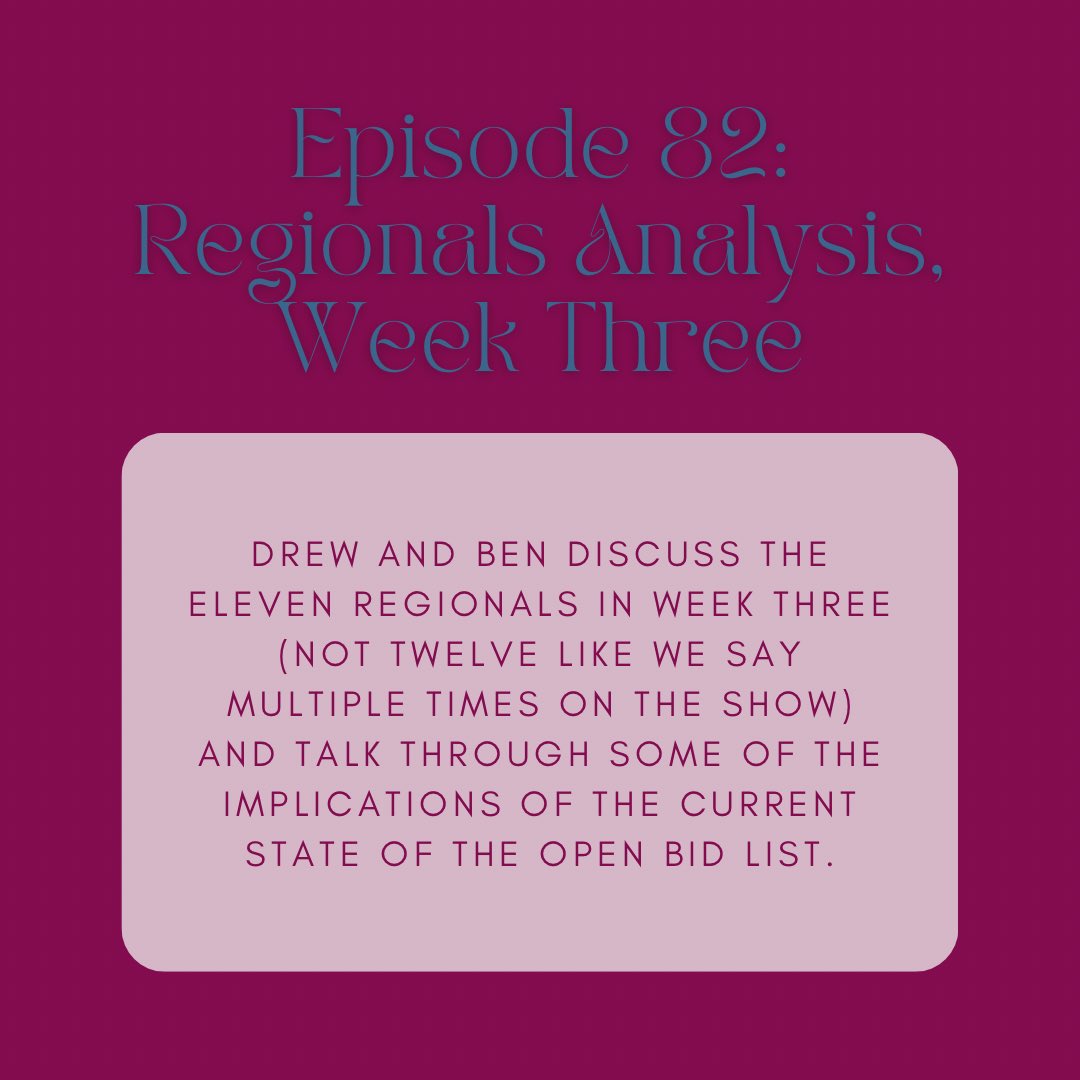 themockreview's tweet photo. Check out Episode 82 for an analysis of AMTA Regionals week 3!! https://t.co/fC49c6BlPi
