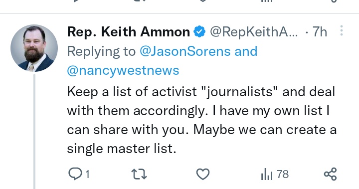 Nothing ominous about the guy known as Keith "Ammo" Ammon keeping a secret list of journalists to "deal with"... <a href="/NHGOP/">New Hampshire Republican Party</a> rhetoric these days is something #NHPolitics #FreeStankMovement