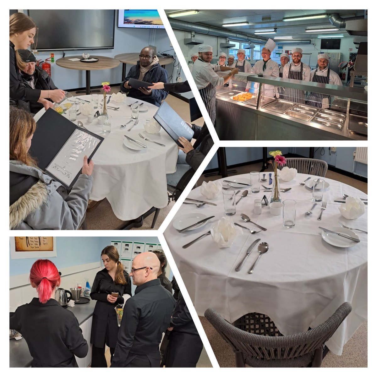 FETCollegeIde's tweet photo. Great week! Our training restaurant reopened with our Professional Cookery students doing meal service and culinary techniques & they did very well in kitchen and front of house.
#silverservice #cookerystudents #colaisteide https://t.co/FW7XcecAFk