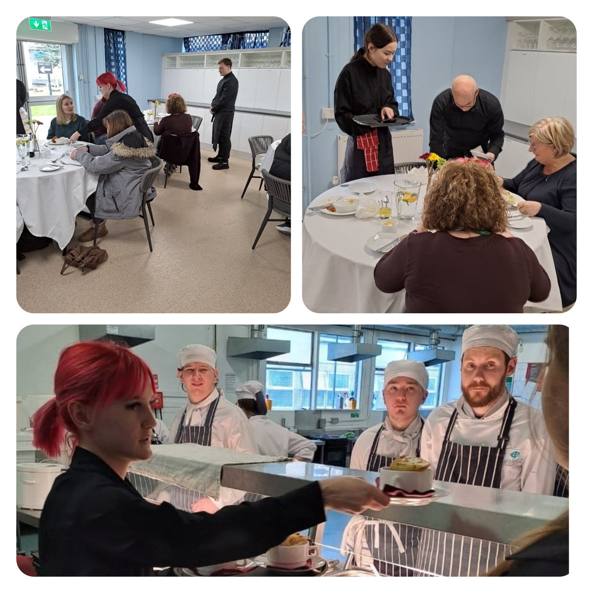 FETCollegeIde's tweet photo. Great week! Our training restaurant reopened with our Professional Cookery students doing meal service and culinary techniques & they did very well in kitchen and front of house.
#silverservice #cookerystudents #colaisteide https://t.co/FW7XcecAFk