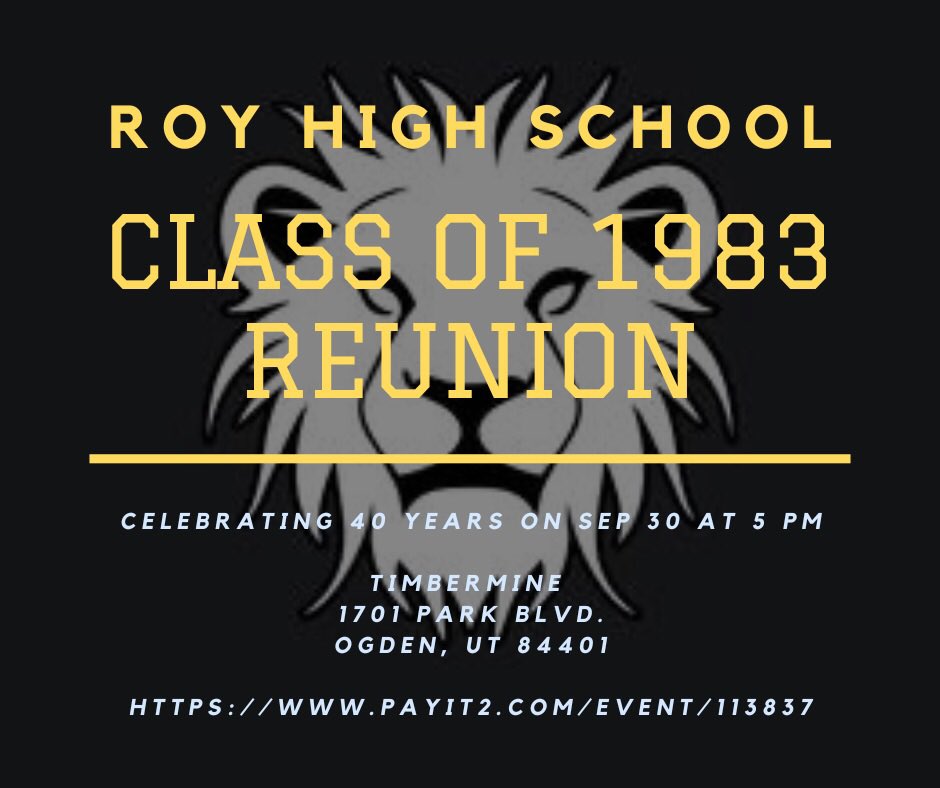 RHSRoyals1983's tweet photo. Save The Date! Roy High Class of 1983’s 40-Year Reunion: 30-September-2023 at @thetimbermine https://t.co/BUfCSHDDOV