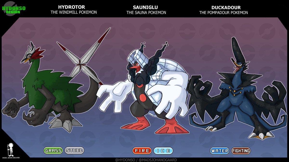 hydonso's tweet photo. The 3rd stage of my #StarterPokemon 
Which one would you choose? 
Watch here: https://t.co/8y9meVeO5r

#Hydonso #Fakemon #Pokemon #madsjohanogaard #PokemonScarletandviolet https://t.co/Px1ZMwdVbg