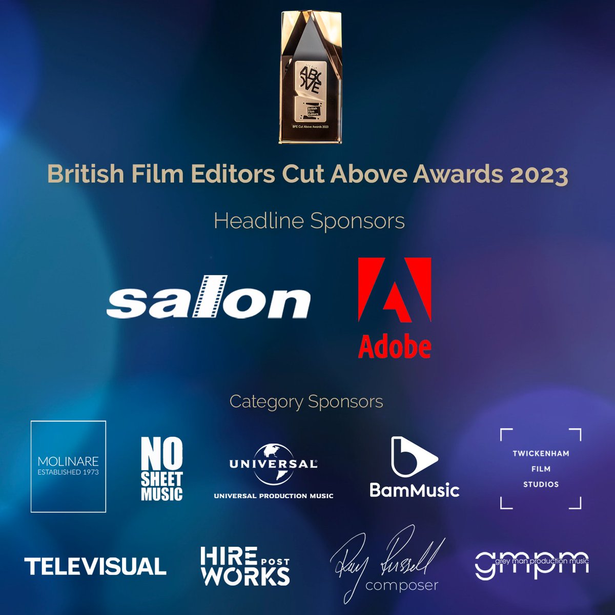 salon_rentals's tweet photo. This is your 6 hour klaxon warning 🚨! Get ready to join us live tonight from 8pm GMT right here >> https://t.co/l5MeBMFbmH as the winners of the 2023 British Film Editors Cut Above Awards are announced! @BFEditors https://t.co/7t57STvs5T