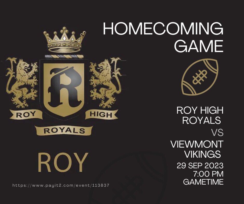 RHSRoyals1983's tweet photo. Save The Date! Roy High Class of 1983’s 40-Year Reunion — Homecoming Game 29-September-2023 — 7PM Gametime https://t.co/kxqzaxbUTi