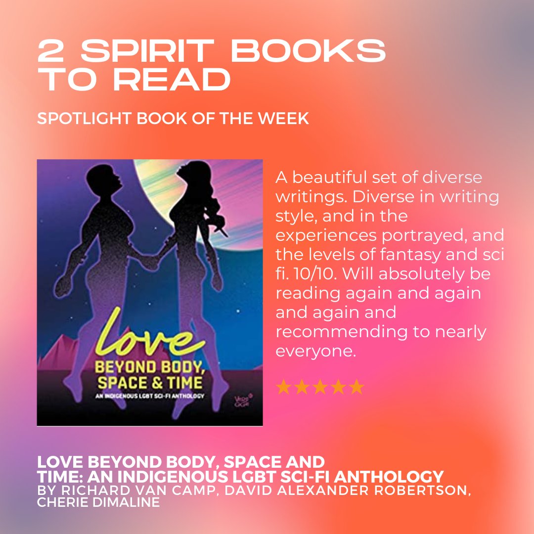 2SinMotion's tweet image. "Love Beyond Body, Space, and Time is a collection of indigenous science fiction and urban fantasy focusing on LGBT and two-spirit characters."

#2SpiritBooks #2Spirit