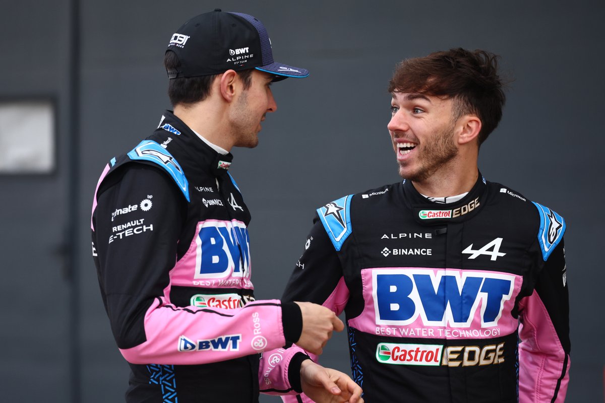 binance's tweet photo. Things you love to see:

🔸 #Binance on the @alpineF1team racing suit.

🔸 @pieregasly and @OconEsteban's excitement for Drive to Survive returning to Netflix today. https://t.co/8xcmSenvPr
