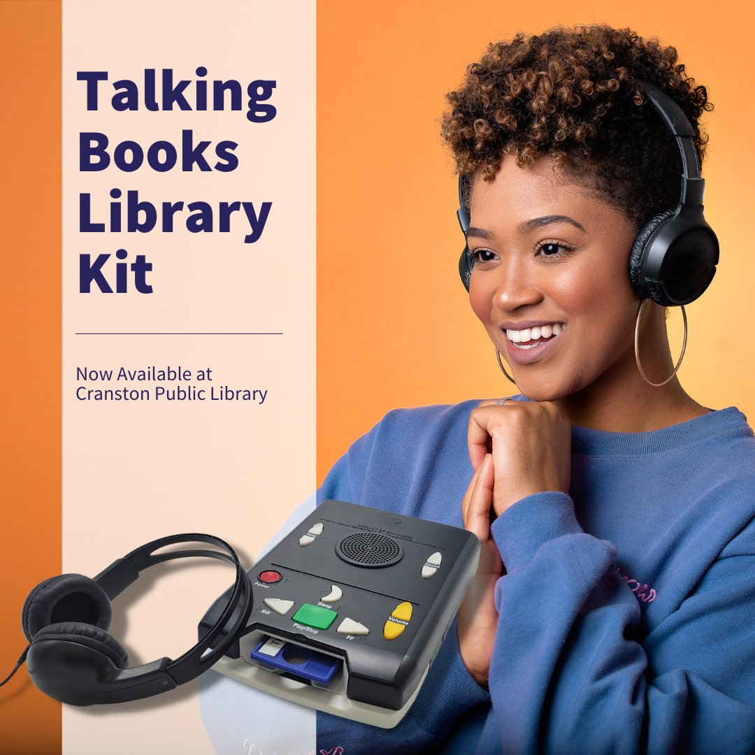 The Cranston Public Library is proud to announce it has become an institutional member of the Talking Books Library. 
To learn more about the Talking Books Library and the Talking Books Library Kit, visit: cranstonlibrary.org/TalkingBooksPR/