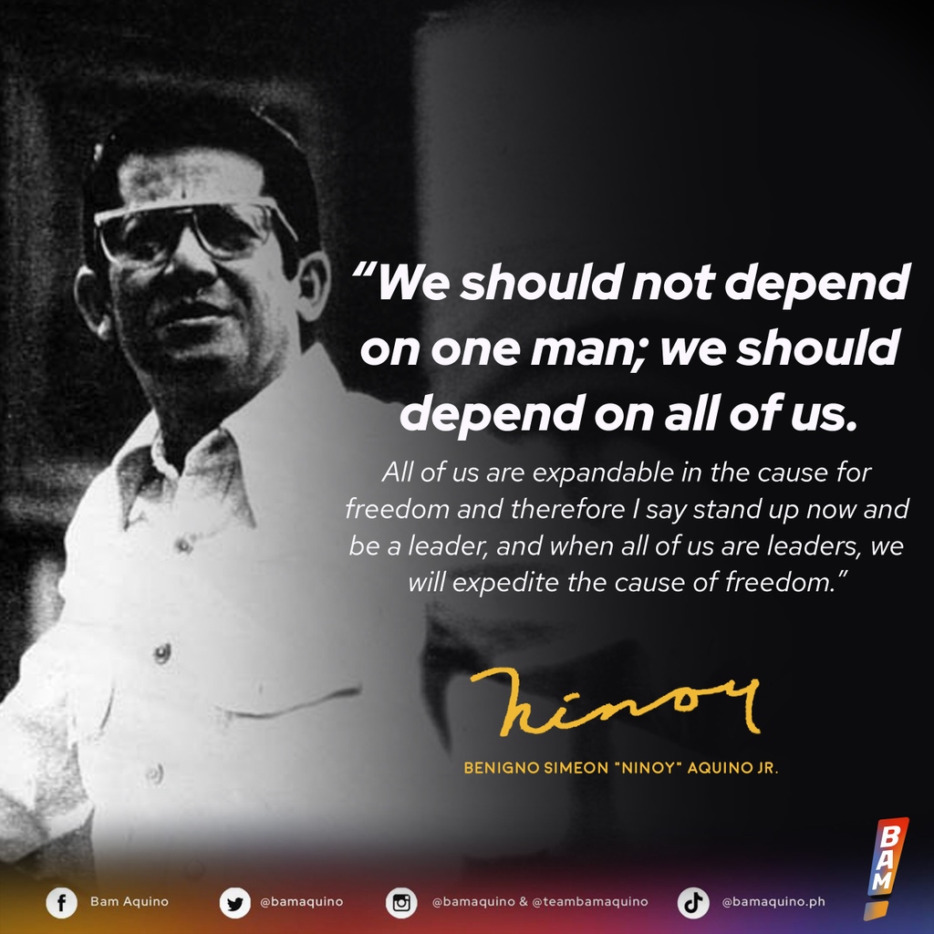 bamaquino's tweet photo. Tulad ng paniniwala ni Tito Ninoy, nakaukit na sa puso ng mga Pilipino ang pagtutulungan at pagkakaisa. Lahat tayo ay may kakayanan na patuloy na mahalin, ipaglaban, at itaguyod ang Pilipinas. #EDSA37 https://t.co/Cljv8cMqBC