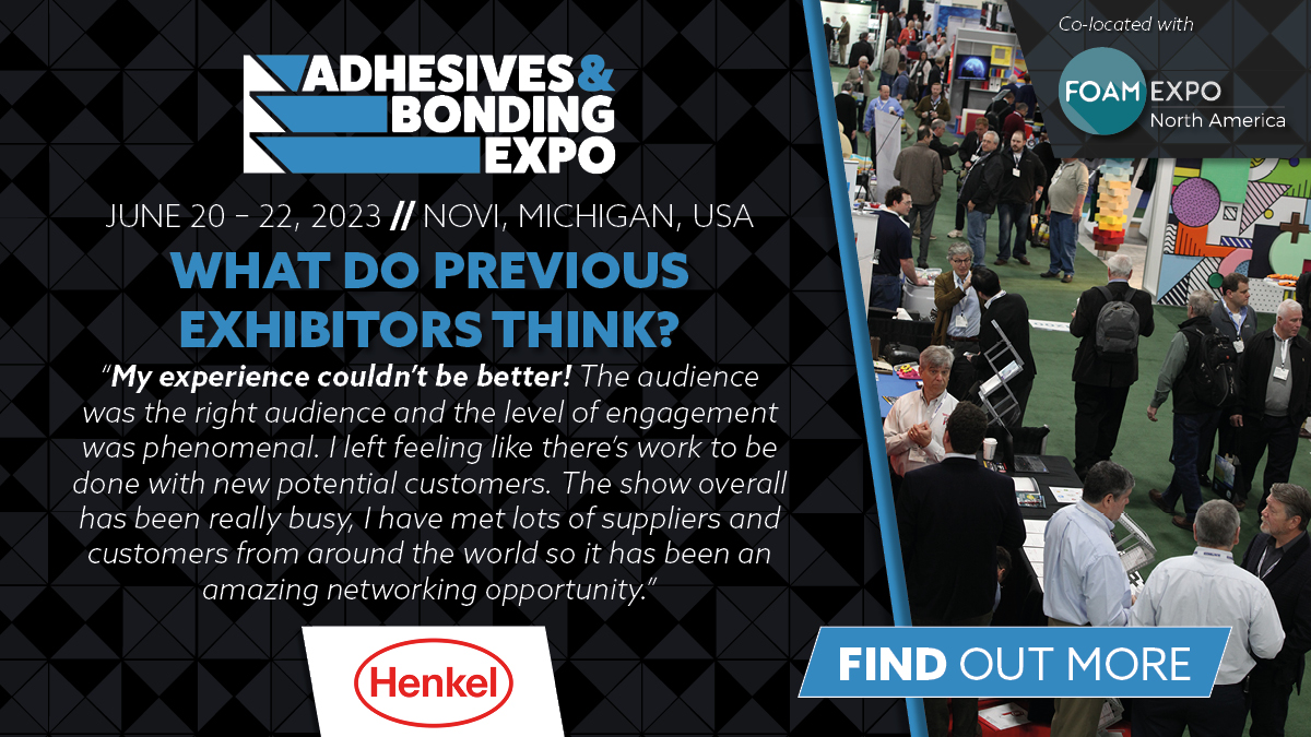 Exhibit at Adhesives &amp; Bonding Expo, doing so gives you…

➡ Access to 5,000+ prospects
➡ Visibility on developments, trends, and challenges
➡ An opportunity to engage with new business contacts
➡ Exposure to a motivated audience of buyers

adhesivesandbondingexpo.com/exhibit/