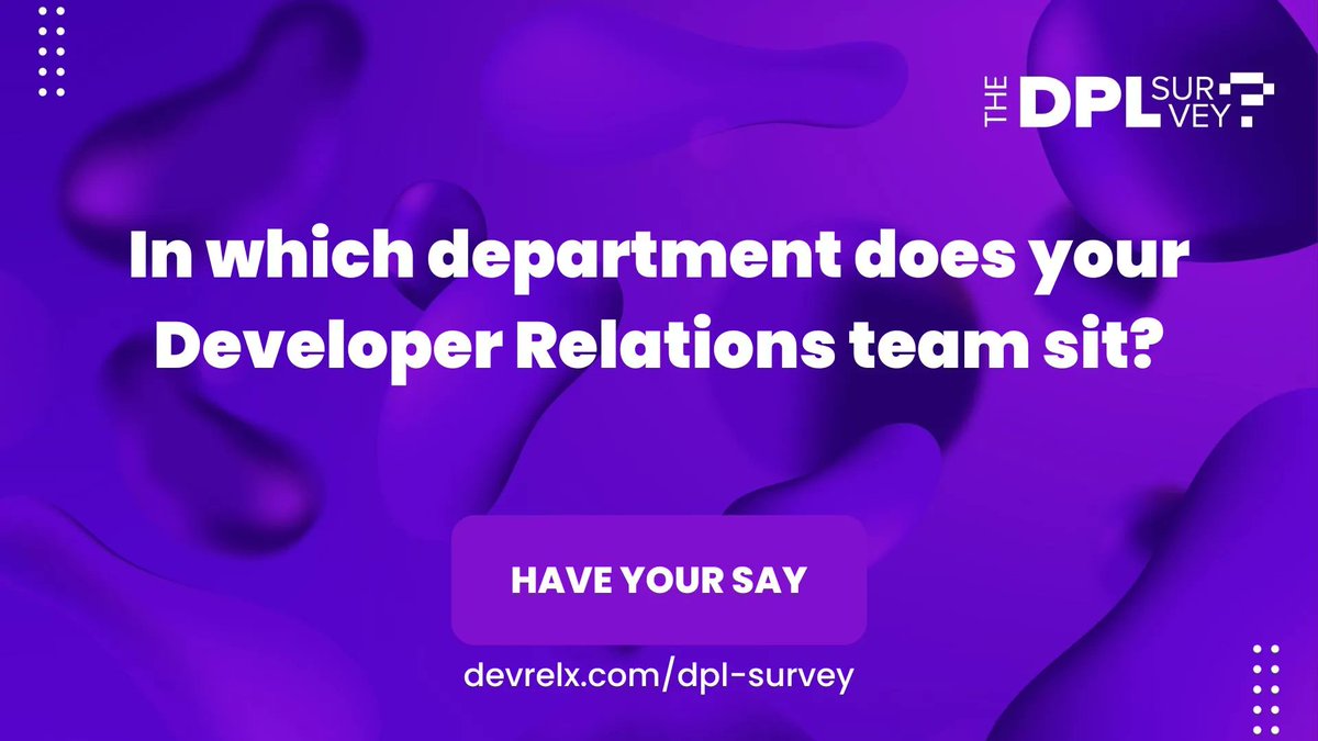 devrelcareers's tweet photo. Into #developer marketing, relations and advocacy? Then we need your feedback! 🤗 Our Developer Program Leaders survey which is supported by our #DevRelX community is now live! Take the survey here: https://t.co/reGUjlsLnK
#devrel #developerprogramsurvey #DPLsurvey @SlashDataHQ https://t.co/sPWPqMS9My