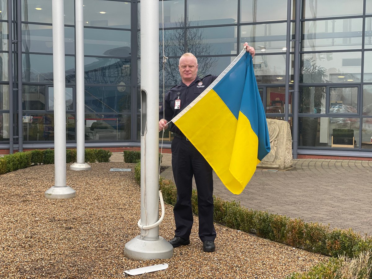 Today we joined communities across the world in a minute's silence to mark a year since the invasion of Ukraine We have supported relief efforts in the country, including sending equipment to our firefighting colleagues who continue to save lives. We still stand with you 🙏