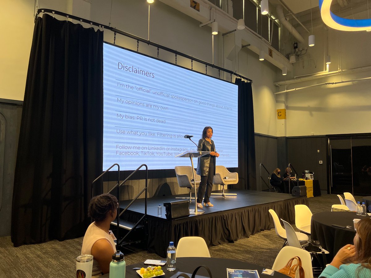 prsageorgia's tweet photo. Careers are journeys, says keynote Dr. Candace Steele Flippin. Be open to opportunity. Don’t be so locked into a career plan that you miss opportunities. #PRSAGAConf https://t.co/dXyfyLL4R6