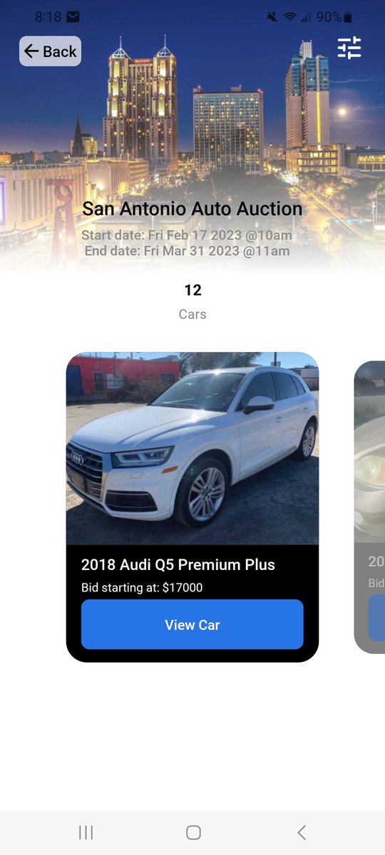 InfoRideApp's tweet photo. San Antonio Auto auction is live! 12 cars left to sell. Place a bid or message seller with questions. https://t.co/uInsmtXkun