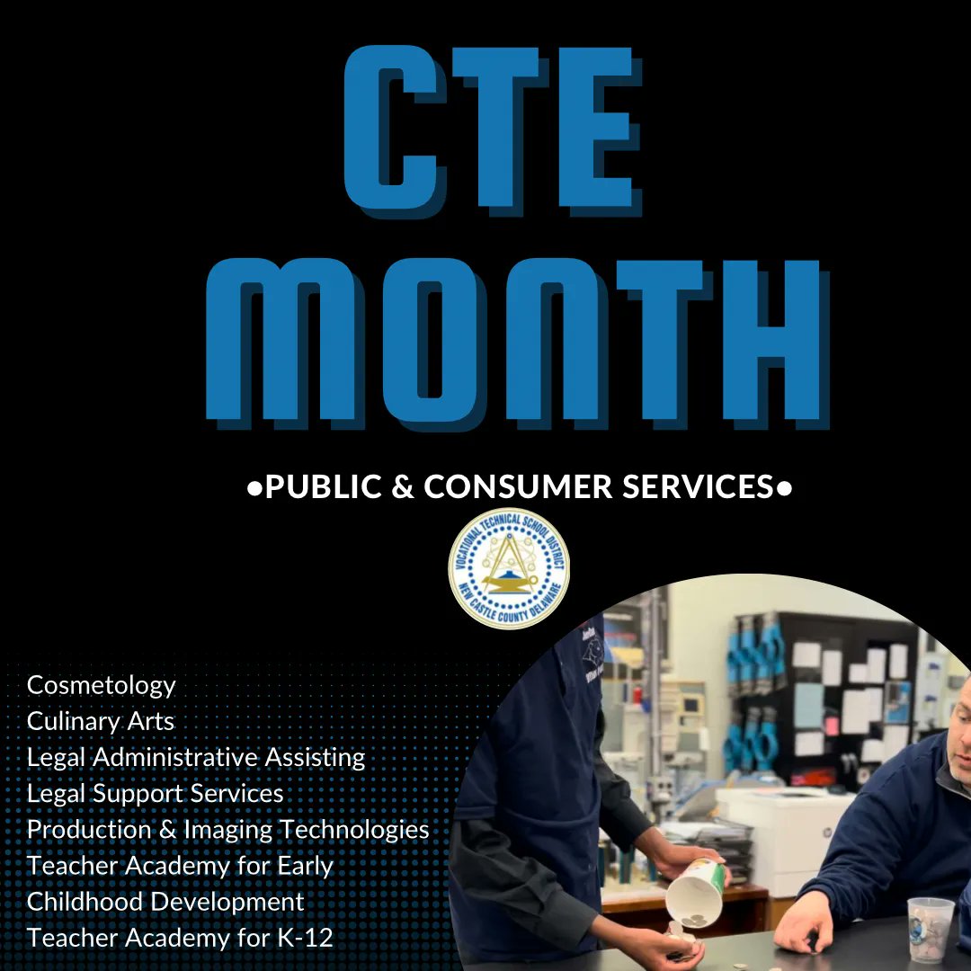 nccvtsd's tweet photo. It’s CTE month! Our public & consumer services career areas prepare students to work in client relations with the goal of learning how to properly perform specified services! #nccvtworks #nccvt https://t.co/DNoisdQGhW