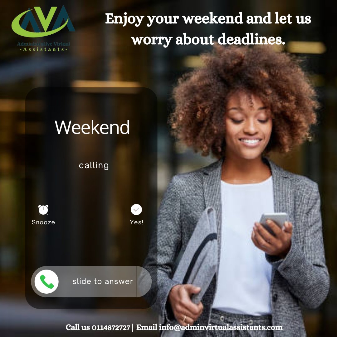 AVA_Assistants's tweet photo. #weekendvibes
#wegotyou
#wegotyoucovered

📞 0114872727
📧 info@adminvirtualassistants.com https://t.co/eYvyJhvhBz