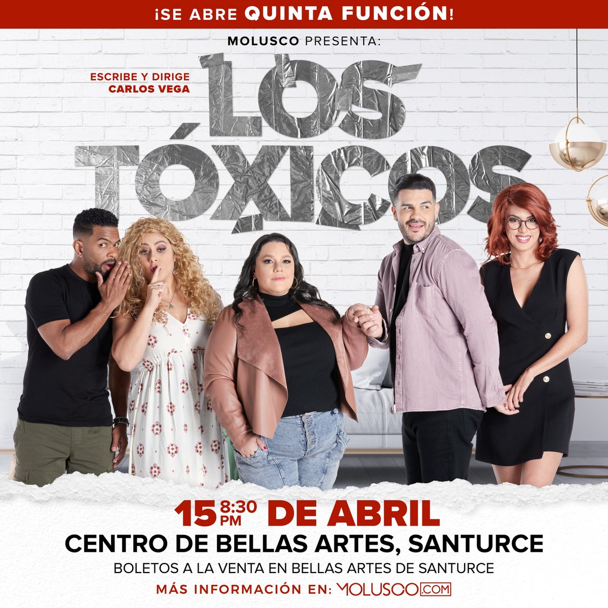 🎫 | LOS TÓXICOS

🗓 15 de abril en la Sala de Teatro René Marqués

Boletos en #CBASanturce y <a href="/ticketera/">ticketera</a>