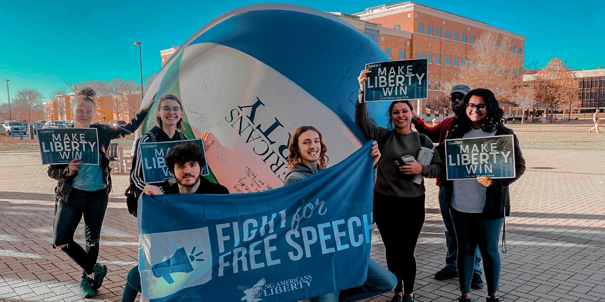 LeadershipInst's tweet photo. LI Field Rep, Grant, was glad to help @yaliberty at the University of Illinois Springfield with a free speech ball event.

#MakeLibertyWin #Libertarian #YALiberty https://t.co/JJ6YVjStKb