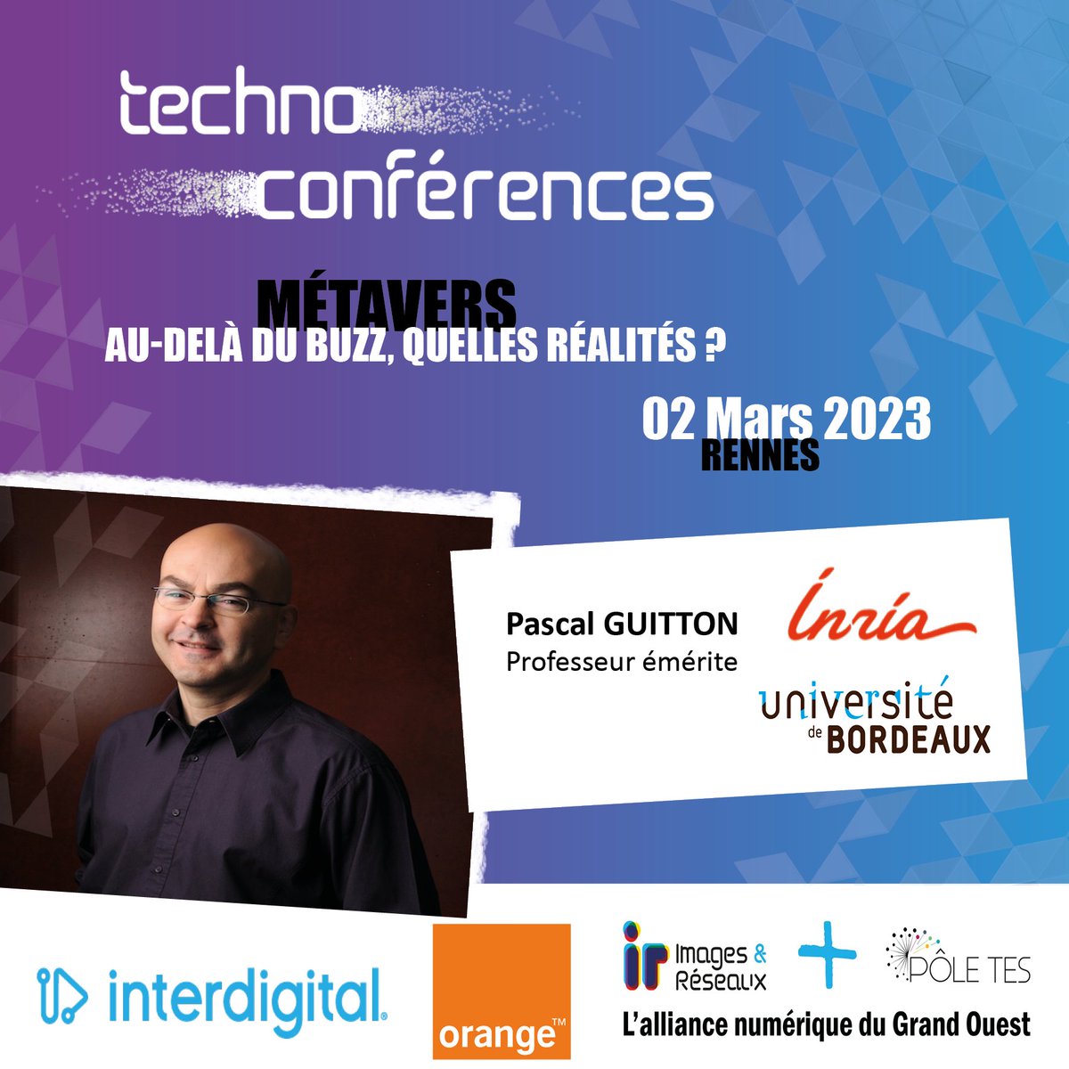 imagesreseaux's tweet image. [📢#Technoconférence] #Métavers, au-delà du buzz, quelles réalités ?

👉 Le métavers, ça vous parle ? 

📢 Ils interviendront :
➡️ Guillaume Moreau
➡️ Pascal Guitton
➡️ Alexandre Bouchet
➡️ François Roirand

Vous pouvez encore nous rejoindre en ligne👉 vu.fr/WRle