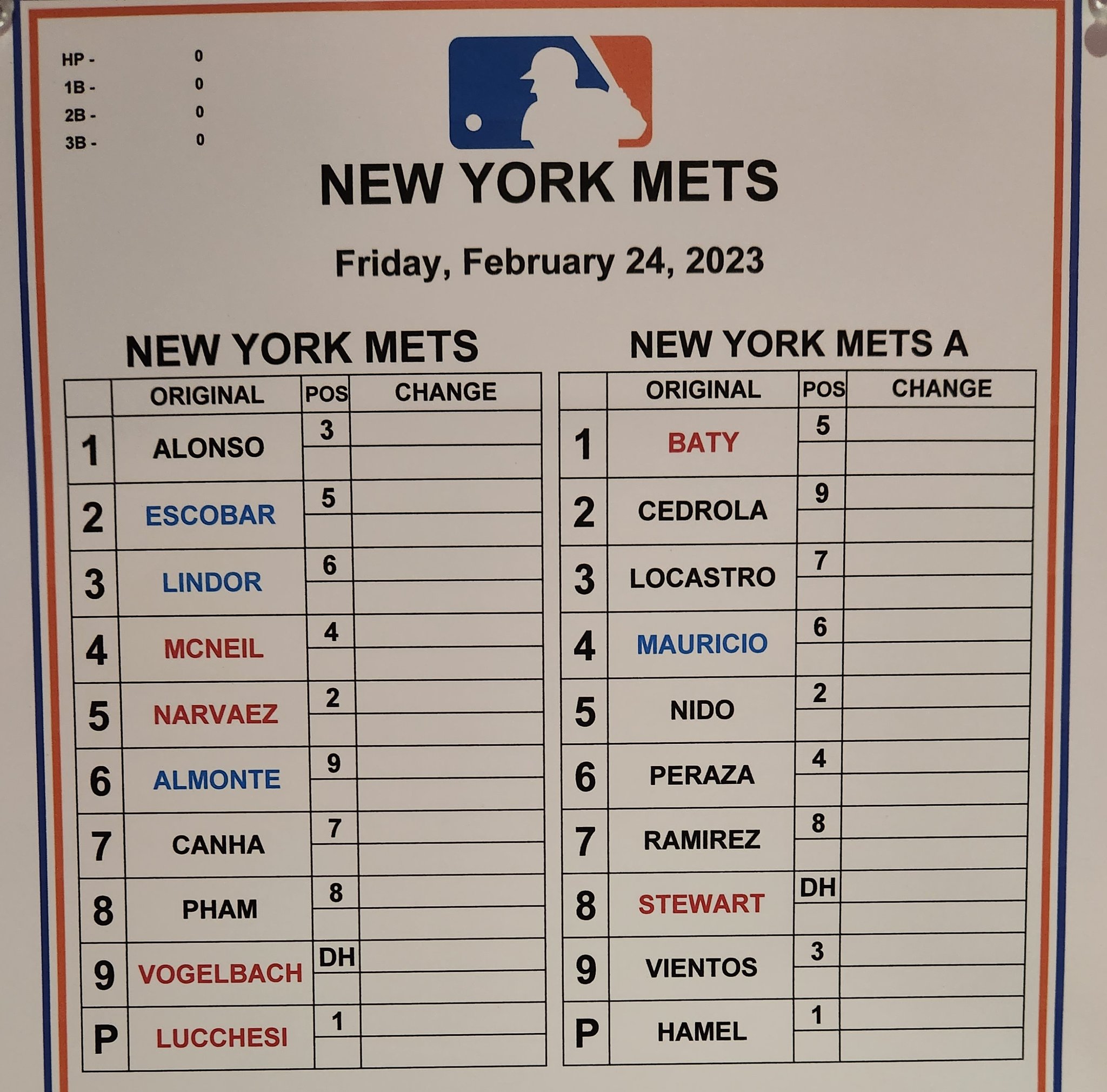 Anthony DiComo on X: Lineups for today's Mets intrasquad game at Clover  Park: (Pete Alonso, leading off!)  / X