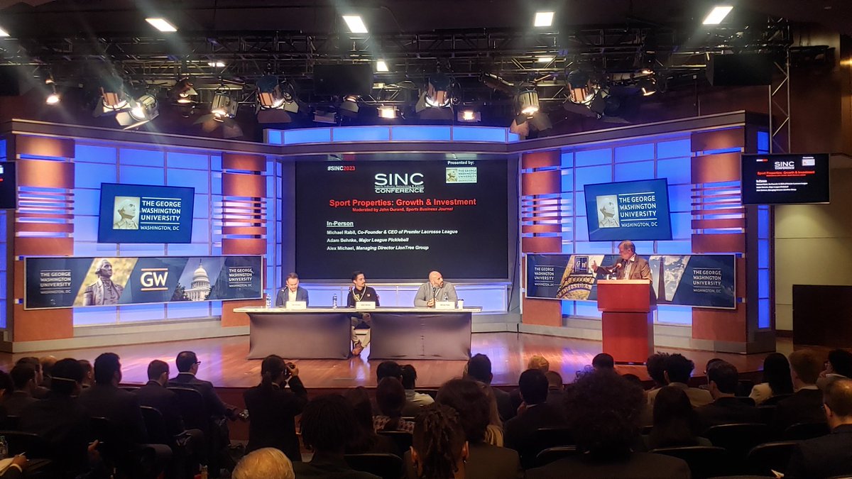 joefav's tweet photo. "You need to calibrate your bet, know who is surrounding the opportunity and have a little bit of luck." Alex Michael at #liontree on how they select where they put their $$. #sportsbiz #sinc2023 #storytelling https://t.co/Hu5FcQhMc8