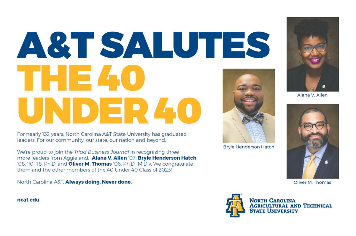 tmsimmons's tweet photo. Fun evening last night as we celebrated the 40 Under 40 Class of '23 at @HighPointU. It includes Aggies @alanavallen, @OliverMThomas1 &amp; @BryleTheDoc. 
They play vital roles in govt affairs, health &amp; human services and alumni relations. 
The present &amp; future are in good hands. 🙌🏼 https://t.co/fsEtXCcgsy