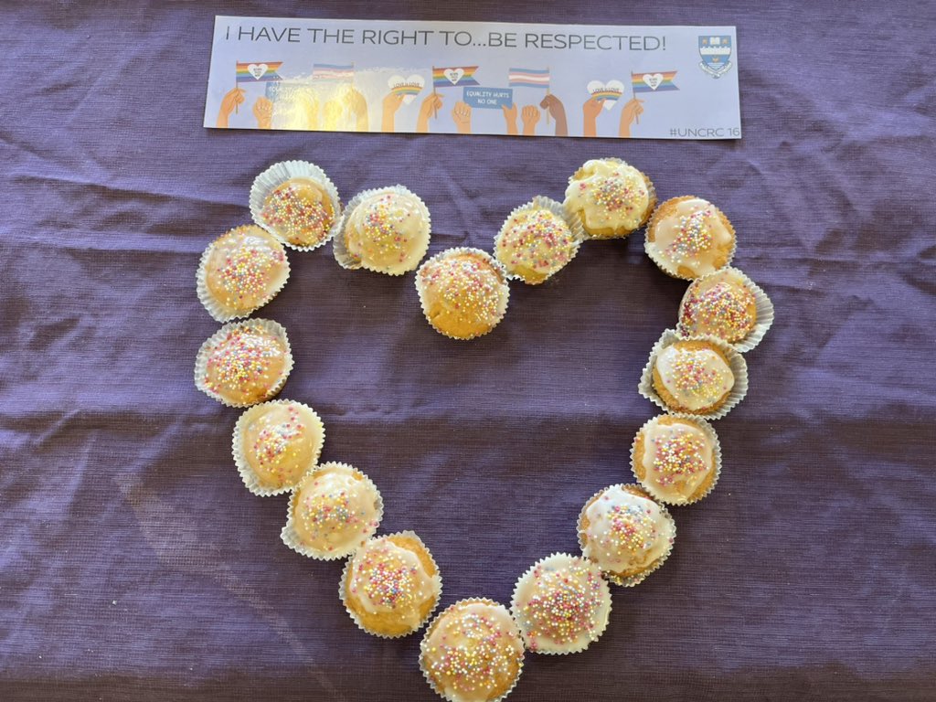 S1 pupils contributing towards the amazing LGBT curriculum <a href="/KHSFoodTextile/">H.E Dept</a> as part of LGBT History month and #PurpleFriday with our rainbow of cakes! #inclusion #UNCR