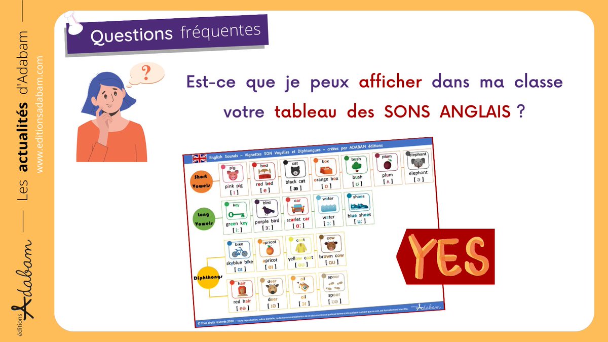 Rappelons que ce tableau des sons anglais est idéal pour apprendre la prononciation anglaise. Vous pouvez le télécharger sur notre site “metamorphosis-adabam.com”, rubrique “Speak English”. Enjoy !
#Adabam #dyslexie #ief #anglais #college #apprendrelanglais #enseignement #ecole