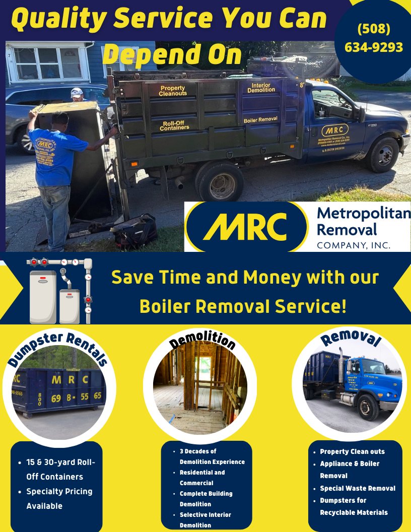 MetroRemoval's tweet photo. We've got all your removal needs covered, whether they be clutter, demolition, or appliances and boilers. 

Give us a call or email services@metroremoval.com to get started today! https://t.co/NcCE1JPSjL