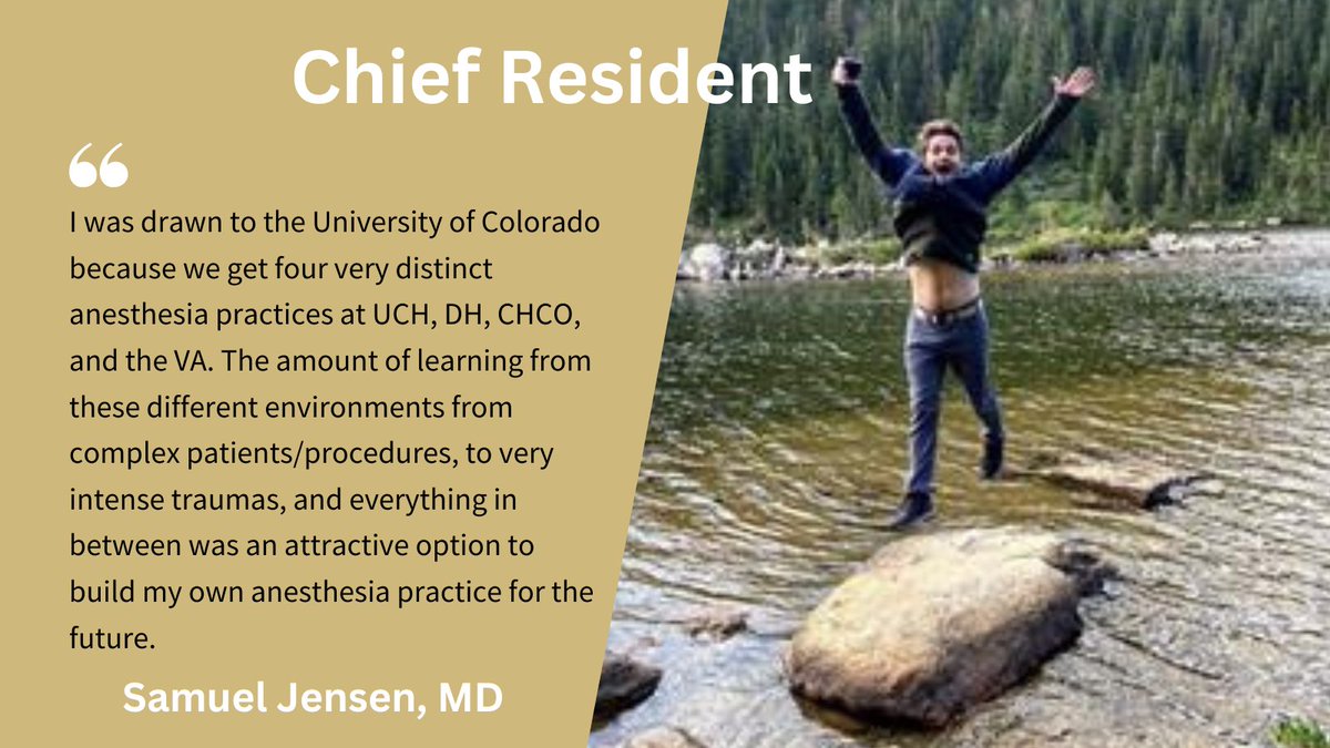 Happy Thank a Resident Day continues. Thank you to chief resident Samuel Jensen, MD! Your commitment to excellence and passion for medicine inspires all of us.  #thankaresidentday #thankaresident #anesthesiology