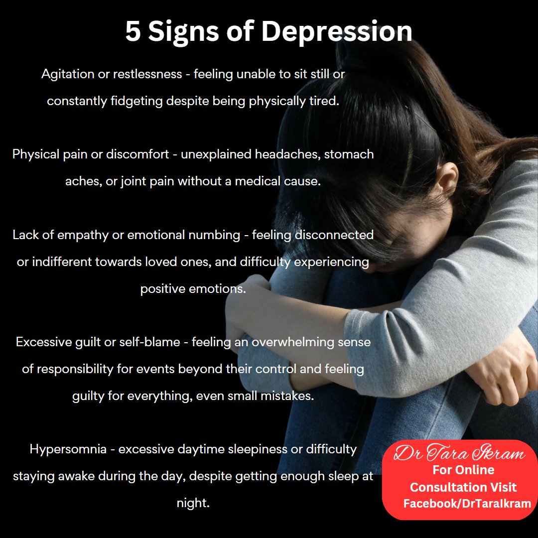 DrTaraikram01's tweet image. #depression #depressinhelp #signsofdepression #humanmind #humanpsychology