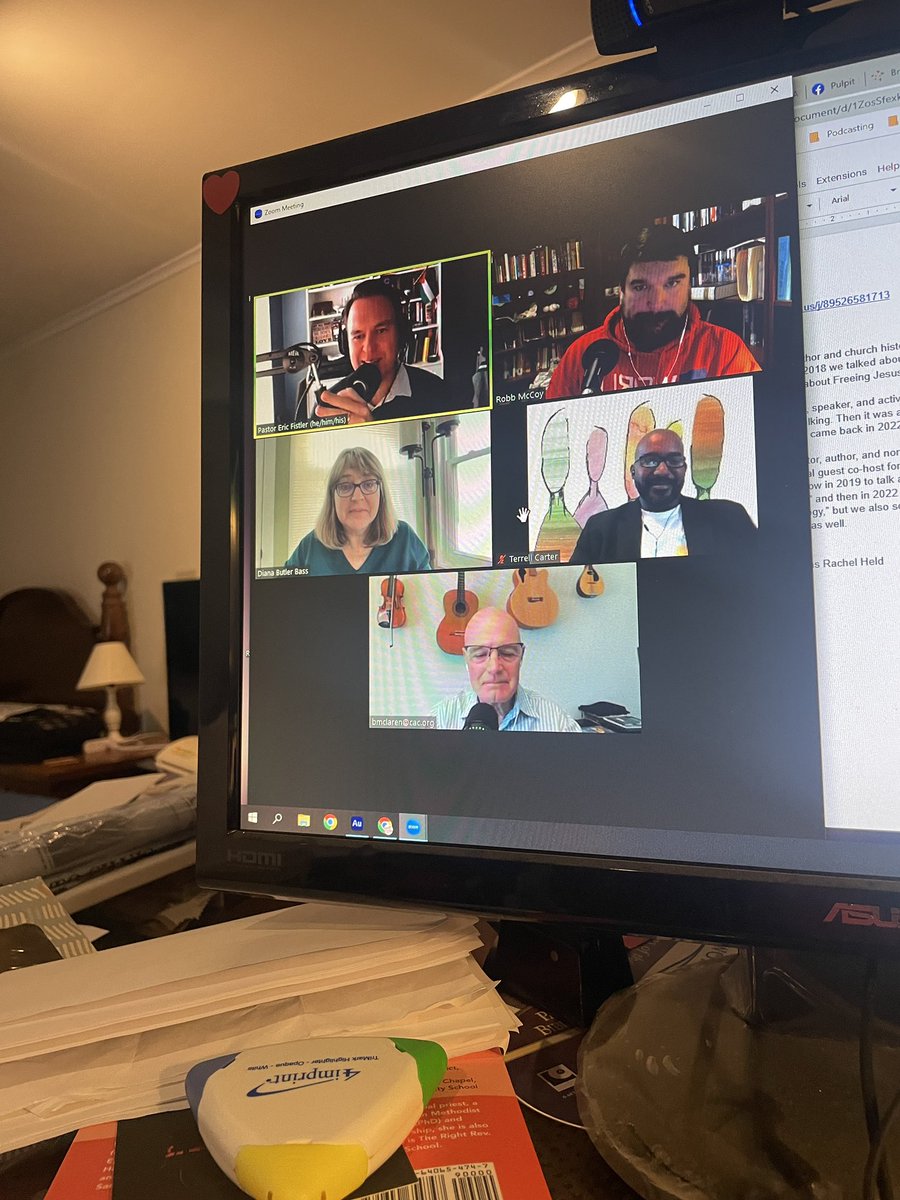 After recording two shows yesterday, Eric said to Robb “Ten years ago, would you have dreamt that we would spend a day talking with @om3, <a href="/brianmclaren/">Brian D. McLaren</a>, and <a href="/dianabutlerbass/">Diana Butler Bass</a>?” It was a good day and it’s been an amazing ten years.