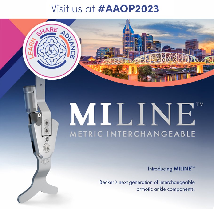 We’re excited to see everyone in Nashville next week for the 49th Academy Annual Meeting and Scientific Symposium. Come visit us at Booth 1008 during the meeting and be one of the first clinicians in the world to see our new MILINE™ high performance ankle joints!  #AAOP2023