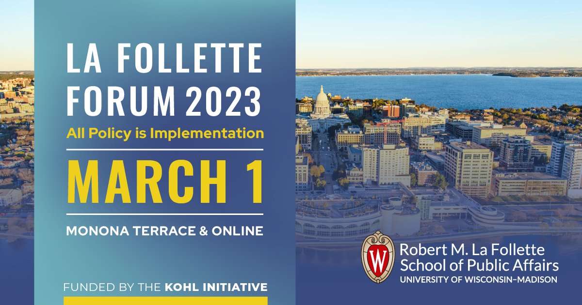 CountyDhhs's tweet photo. @MkeCoDHHS Join us at the fourth annual La Follette Forum, Wednesday, March 1st in Madison at Monona Terrance, with leaders across sectors and levels of gov't. This FREE, public forum will include speeches, small-group discussions &amp; lunch. Register today! 
https://t.co/RdPbTcBGp3 https://t.co/btjMIbCo7k