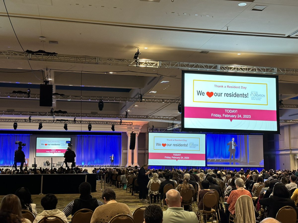 Today is #ThankAResident Day. 

The opening session at #ACGME2023 begins with applause for our residents here and around the country. 

#MeaningInMedicine #unmcpsychres
