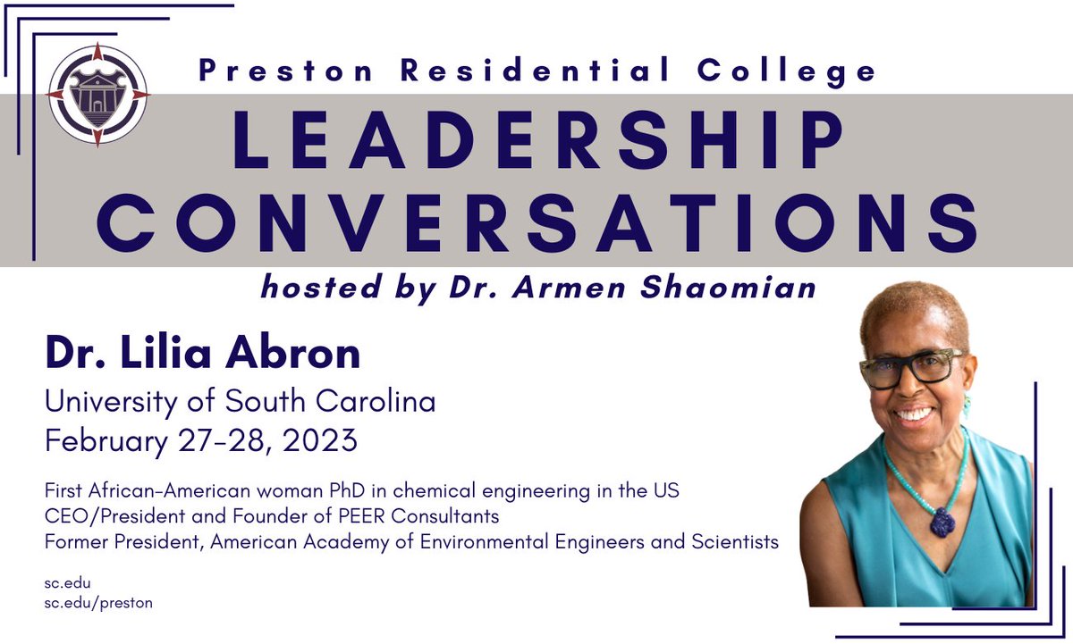 armen shaomian (@armenize) on Twitter photo One of the most exciting parts of being the Faculty Principal at Preston Residential College at the <a href="/UofSC/">University of South Carolina</a>, is the ability to create new experiences and provide access for our students.
Introducing our first Leadership Conversation: One of the most exciting parts of being the Faculty Principal at Preston Residential College at the <a href="/UofSC/">University of South Carolina</a>, is the ability to create new experiences and provide access for our students.
Introducing our first Leadership Conversation: