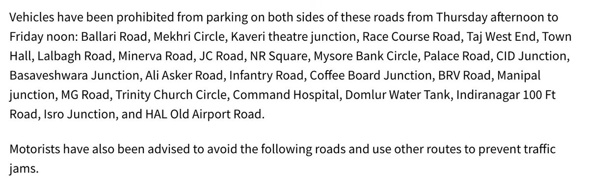 @CitizenKamran I just saw BTP giving a traffic advisory for #AmitShahInBengaluru.

Isn't that a sign of power and corruption? Motorists have also been advised to avoid the following roads and use other routes to prevent traffic jams for our beloved HM? 

@CitizenKamran What's your take on this?