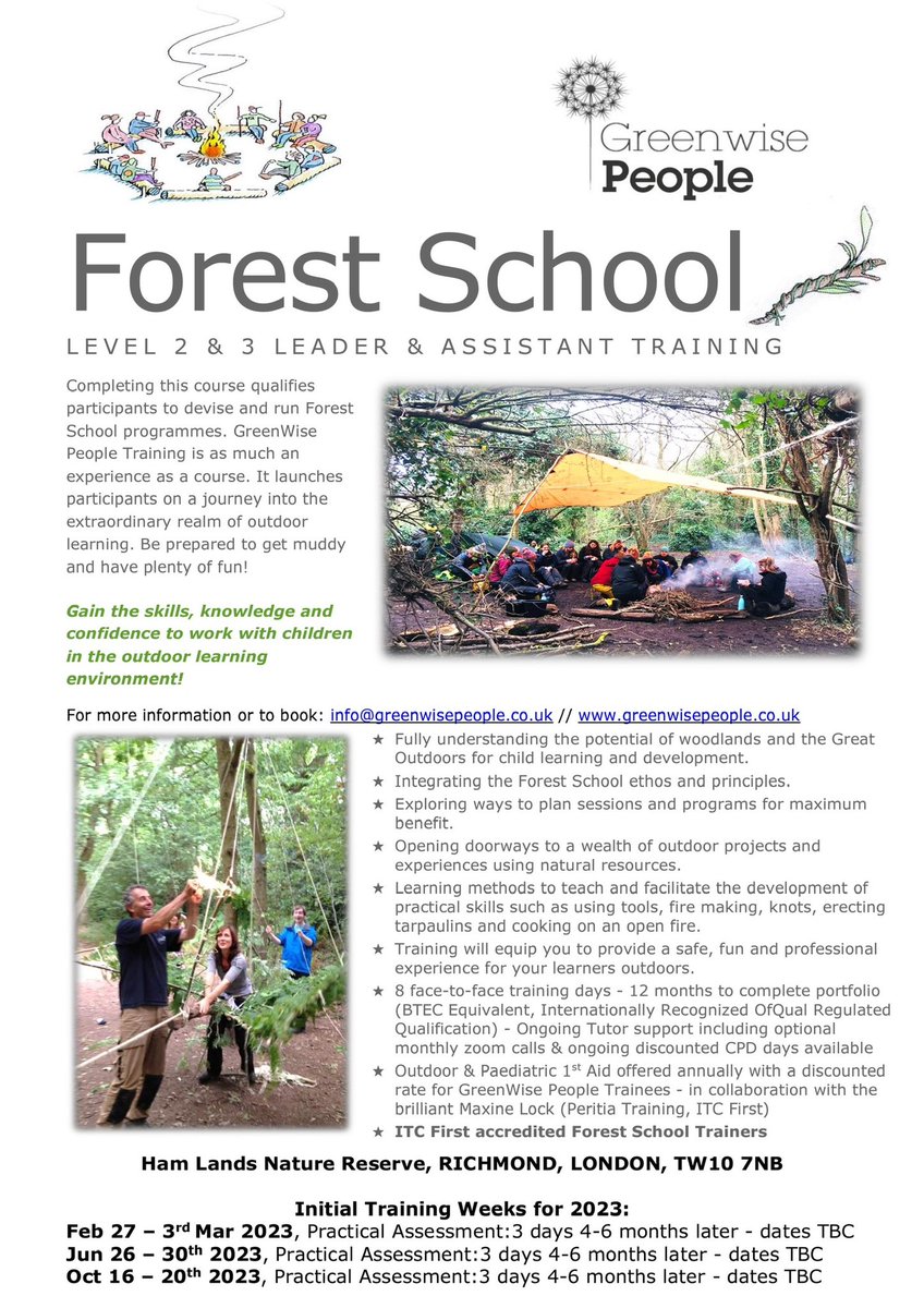 MSprostranova's tweet photo. Two last min spaces due to some last min movements 🪵 If anyone is keen to embark on the #ForestSchool #Leader #Training!We start on Mon 27 Feb😊 After this one, prices go up by close to £100 in line with all other Training Centres. Thank you kindly for sharing wild friends🌿👣🌳 https://t.co/x8sou3WTjU